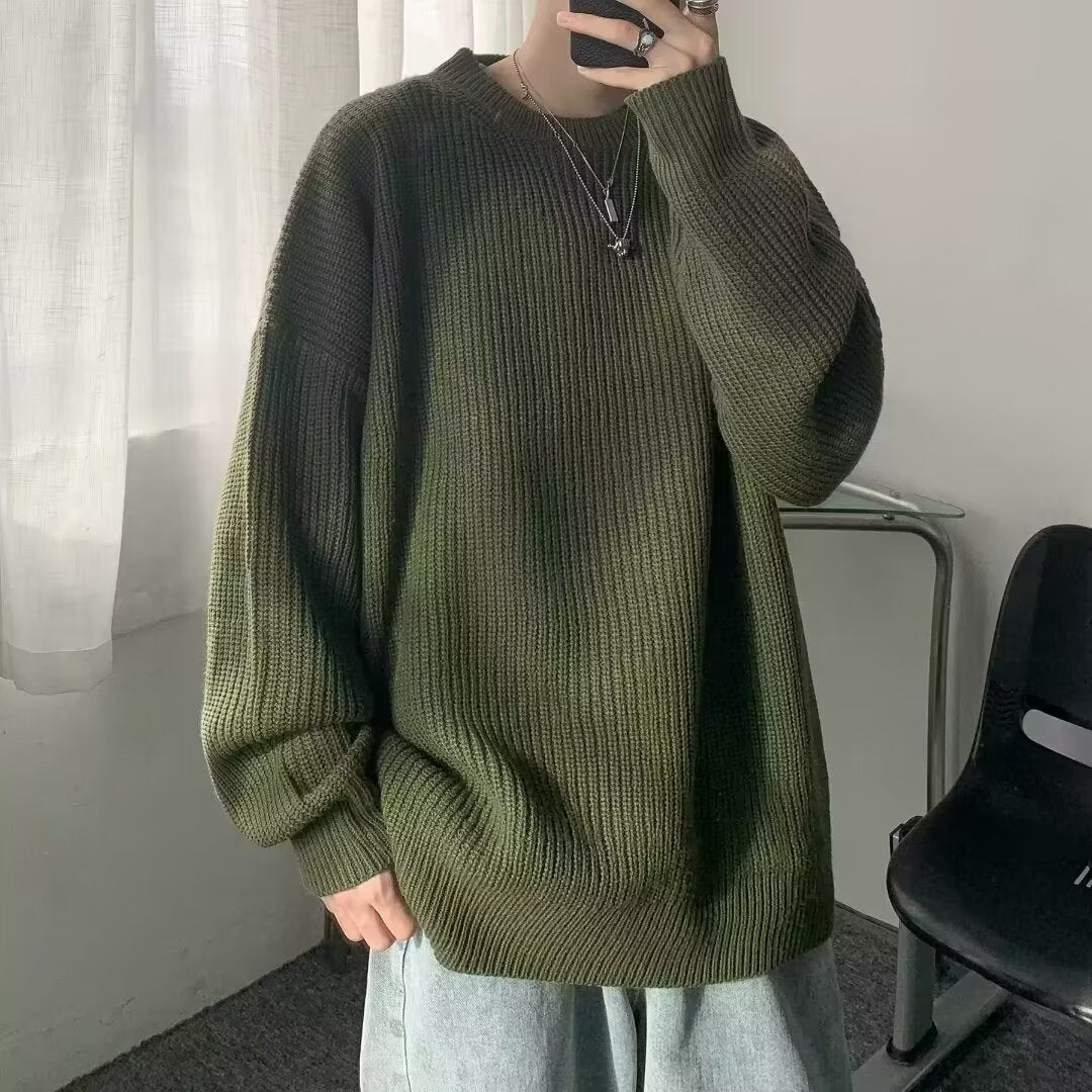 Herren Grobstrickpullover mit Rundhalsausschnitt und lässiger Passform Drune