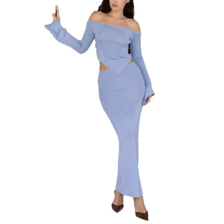 Damen elegantes Two-Piece Set mit schulterfreiem Oberteil Drune