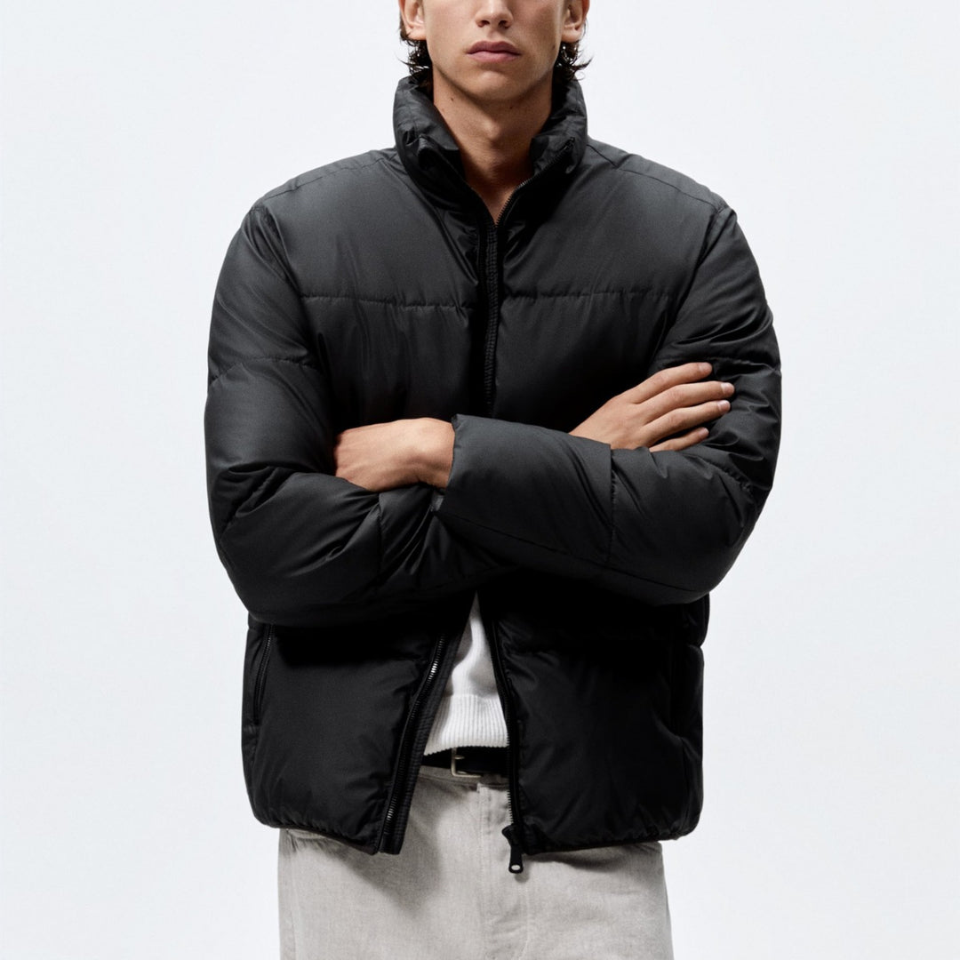 Damen gesteppte Winterjacke mit hochschließendem Kragen und praktischen Taschen Drune