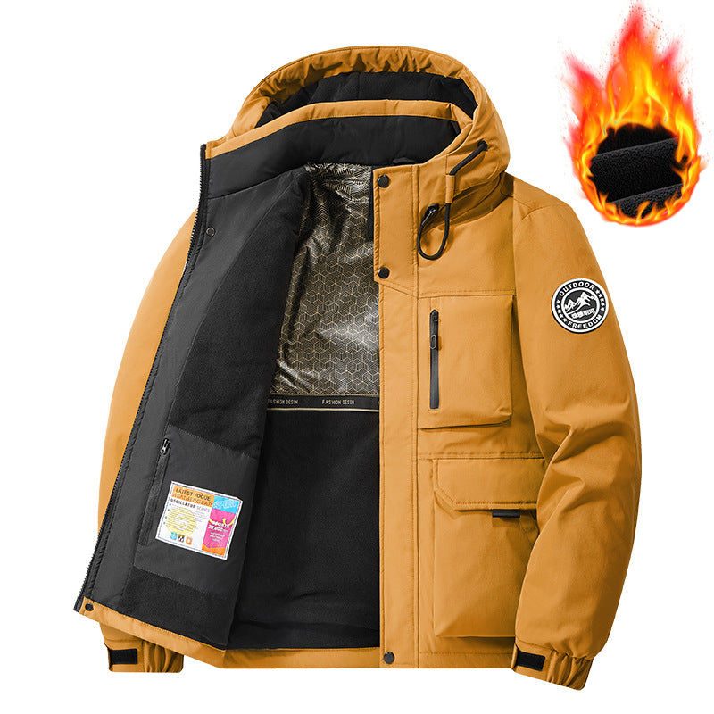 Herren Technischer Thermo-Parka mit Microfleece-Innenfutter und Utility-Taschen Drune
