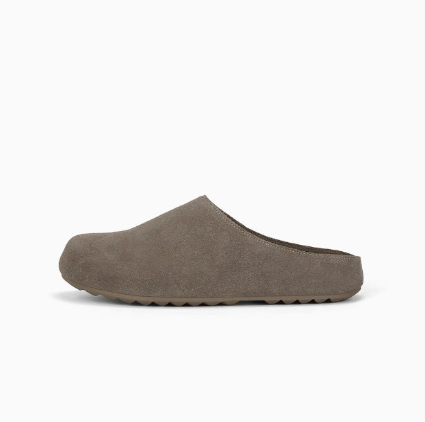 Damen Geschlossene Veloursleder-Pantolette mit gepolstertem Komfortfußbett Drune