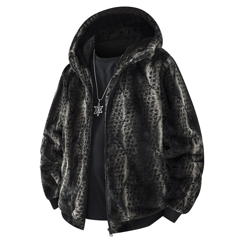 Herren Fleece Jacke mit Kapuze Drune