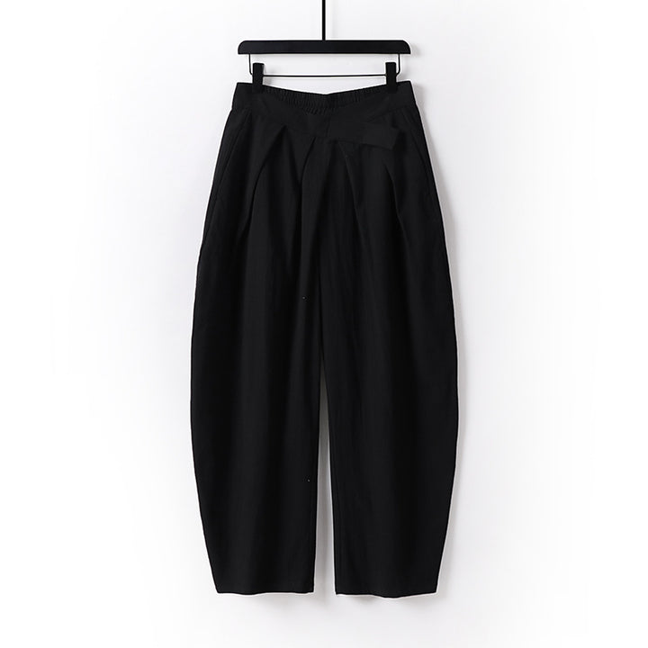 Damen Hochgeschnittene Culotte-Hose mit Bundfalten und elastischem Taillenbund Drune