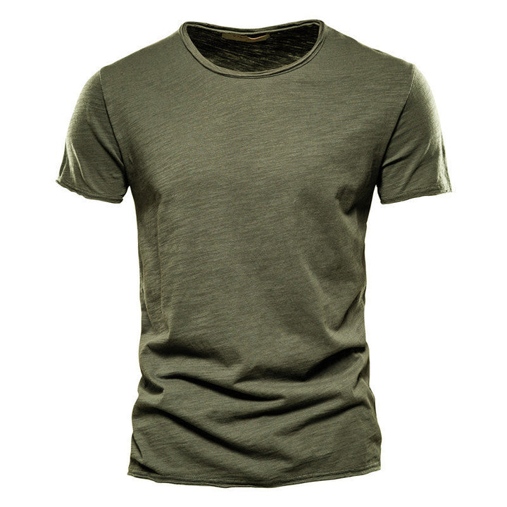 Herren nan leichtes Baumwollshirt mit Rundhalsausschnitt und schlanker Passform Drune