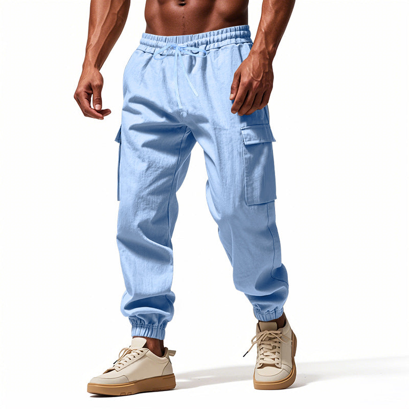 Herren Utility-Cargo-Jogger mit elastischem Bund, Kordelzug und großem Seitentaschen‑Panel Drune