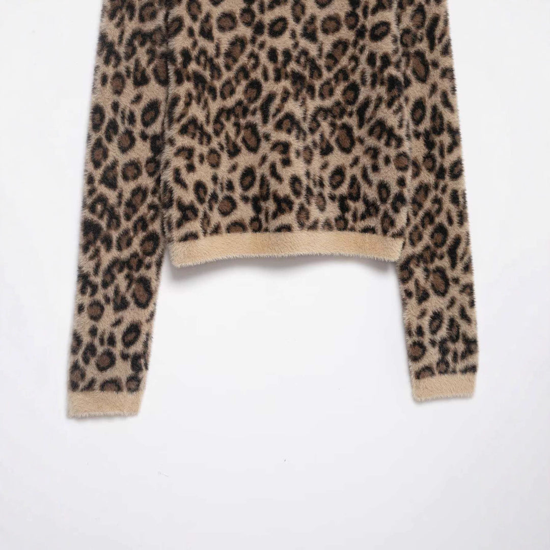 Damen kuscheliger Pullover im Leopardenlook Drune