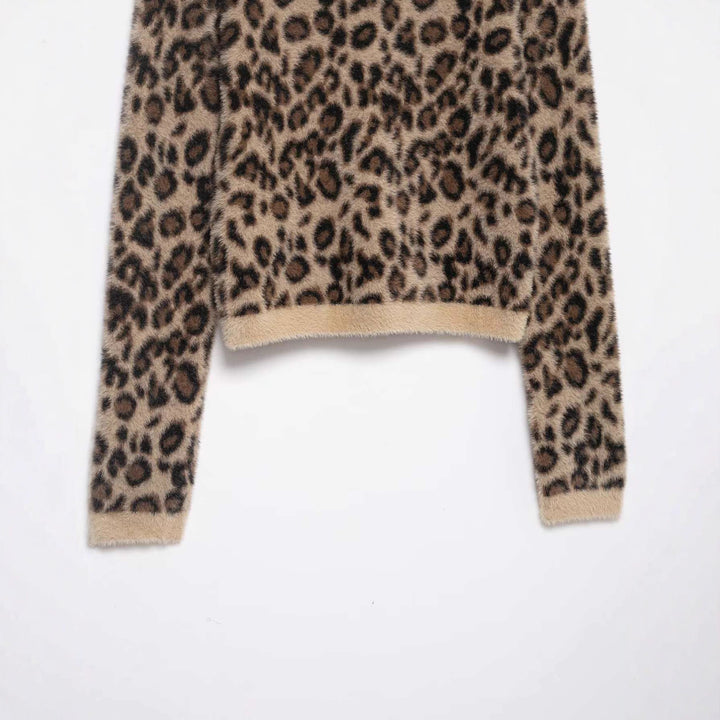 Damen kuscheliger Pullover im Leopardenlook Drune