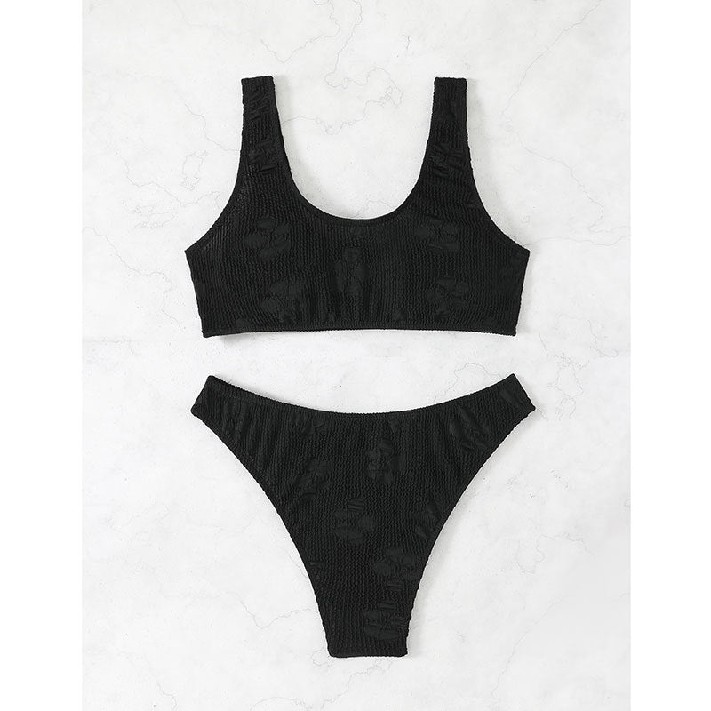 Damen Crop-Bikini-Set mit strukturierter Oberfläche Drune