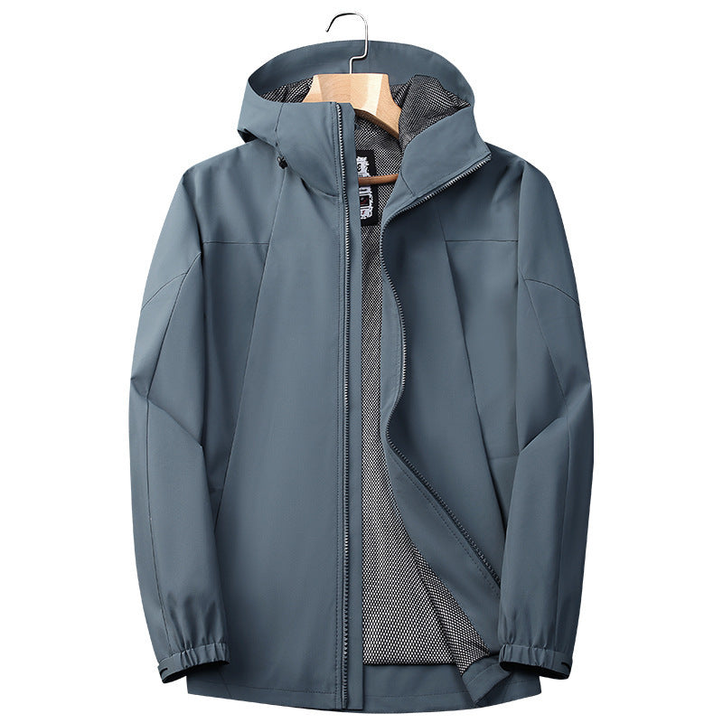 Herren Leichte Softshell‑Regenjacke mit atmungsaktivem Meshfutter und Kapuze Drune