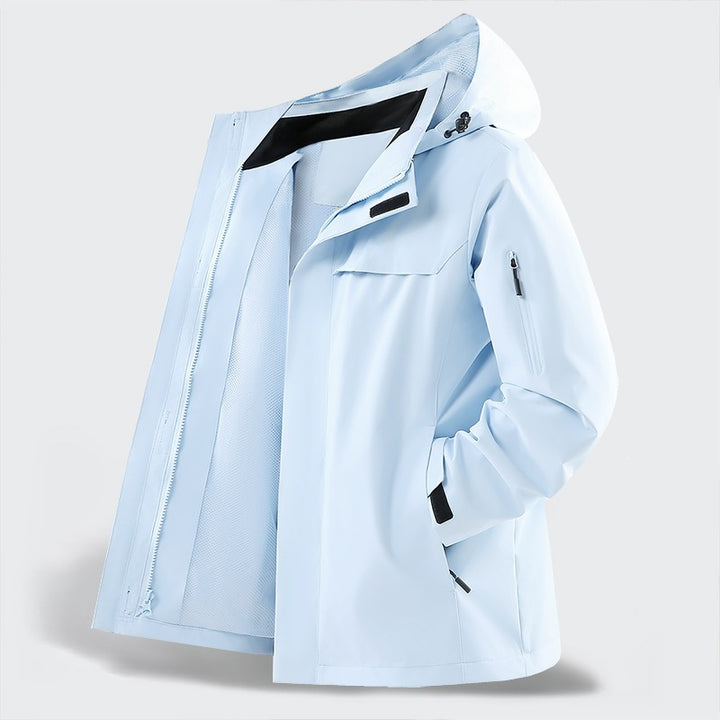 Herren Leichte wasserabweisende Kapuzen-Softshell-Übergangsjacke mit Meshfutter & Utility-Taschen Drune