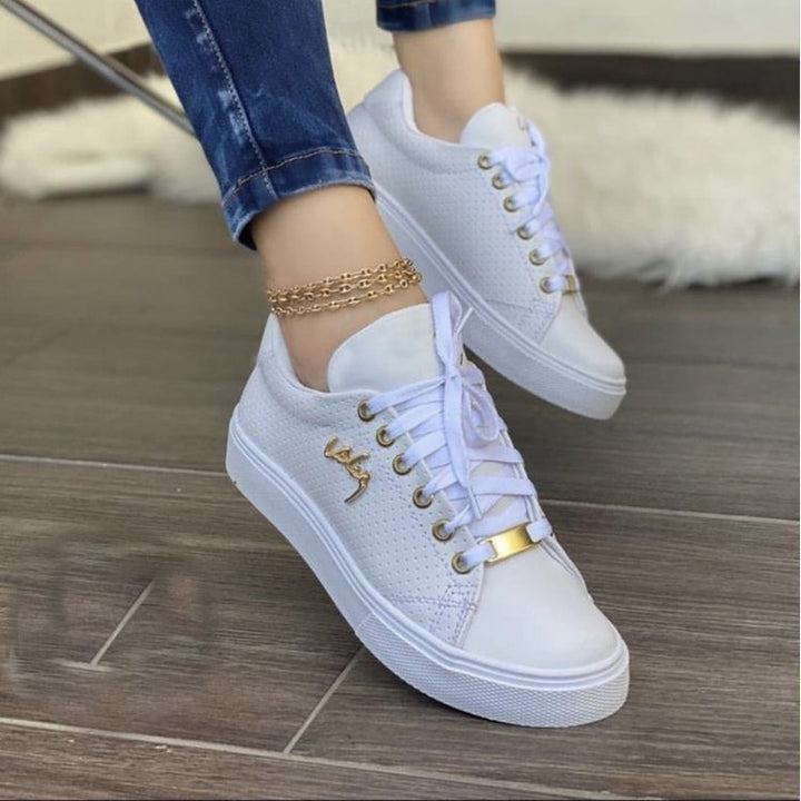 Damen modische Sneaker mit atmungsaktivem Obermaterial und eleganten Metallakzenten Drune