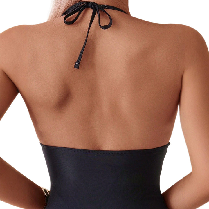 Damen Einteiler Badeanzug mit transparenten Einsätzen Drune