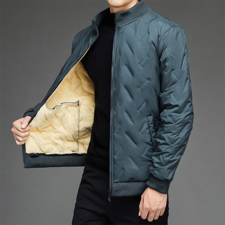 Herren leichte gesteppte City-Insulationsjacke mit diagonalstruktur, Stehkragen und Zwei-Wege-Reißverschluss Drune