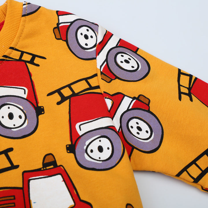 Jungen Sweatshirt mit coolem Feuerwehrfahrzeug-Motiv Drune