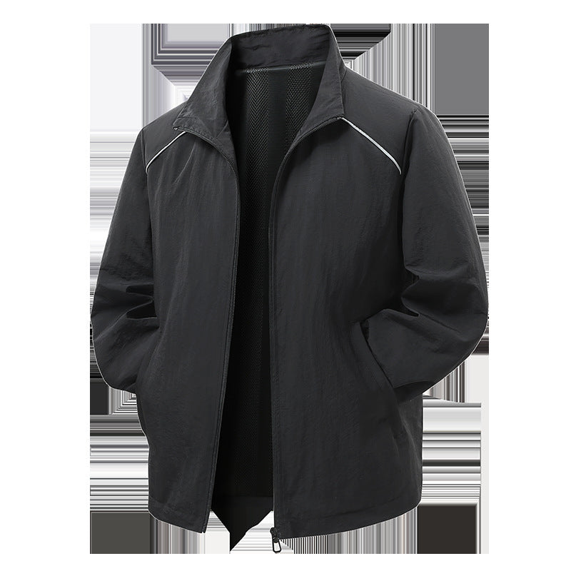 Herren Leichte Wind- und Regenjacke mit Mesh-Innenfutter und reflektierenden Schulterpaspeln Drune