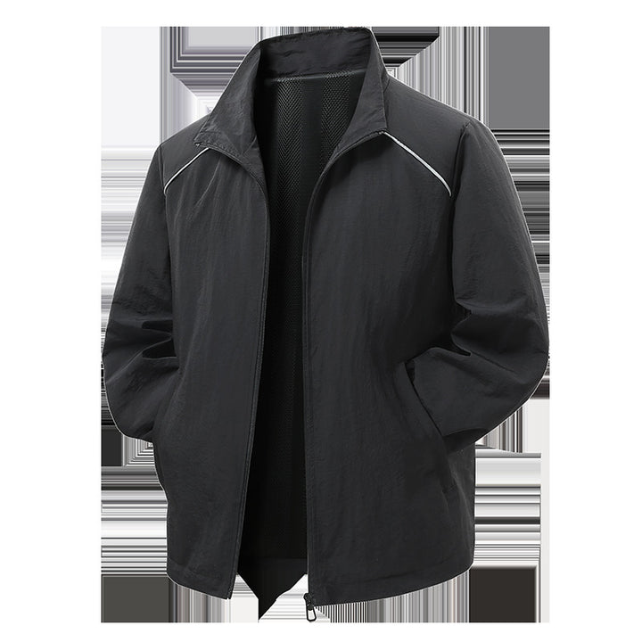Herren Leichte Wind- und Regenjacke mit Mesh-Innenfutter und reflektierenden Schulterpaspeln Drune