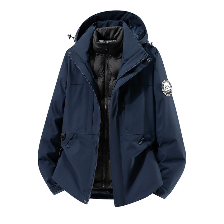 Herren zweilagiger Hardshell-Parka mit abnehmbarer Steppweste und technischer Kapuze Drune