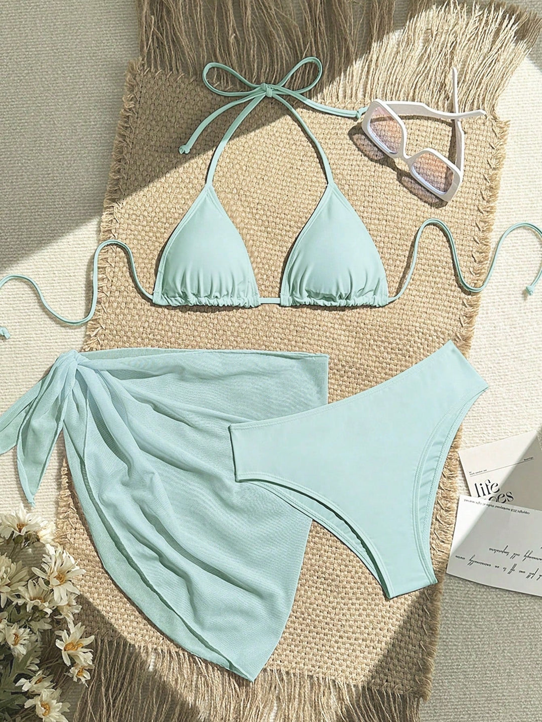 Damen Triangel-Bikini mit Wickeltuch und verstellbaren Trägern Drune