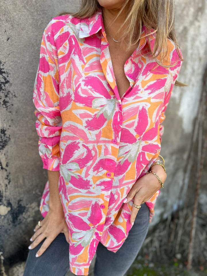 Damen Bluse mit floralen Mustern Drune