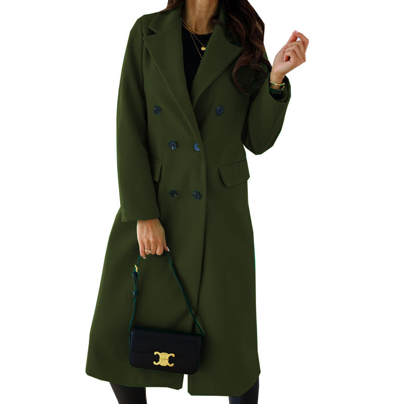 Damen Elegante und modische Wollmantel Drune