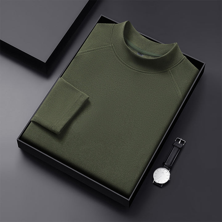 Herren Premium-Mockneck-Pullover aus feinem Woll-Mix mit Raglanärmeln Drune