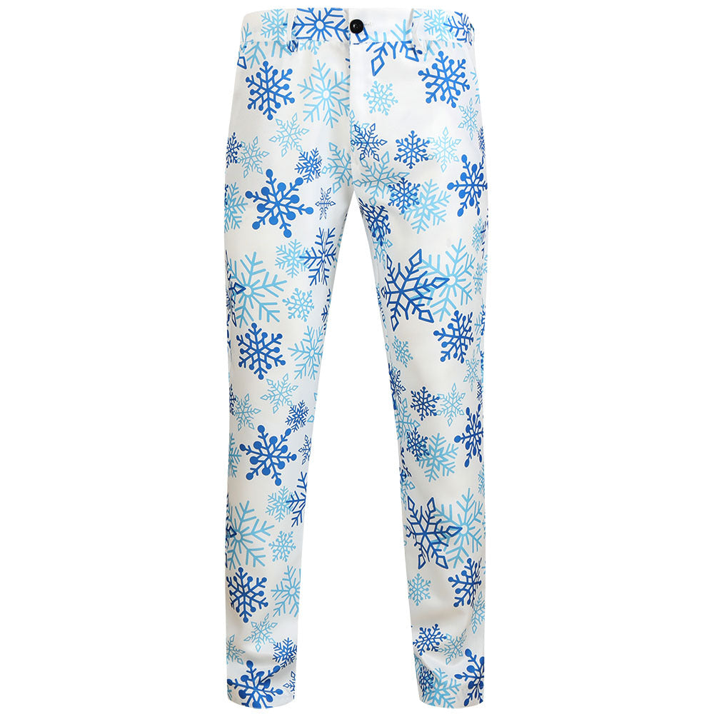 Herren Weihnachtliche Slim‑Fit Chinohose mit Allover-Santa‑Print und Stretchkomfort Drune
