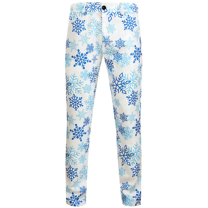 Herren Weihnachtliche Slim‑Fit Chinohose mit Allover-Santa‑Print und Stretchkomfort Drune