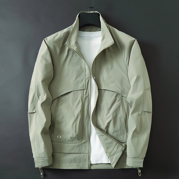 Herren Leichte Utility-Fieldjacke mit verstellbarem Saum und verdeckten Reißverschlusstaschen Drune