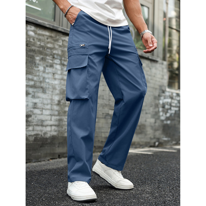 Herren Multifunktionale Cargo-Hose mit Taschen und elastischem Bund Drune