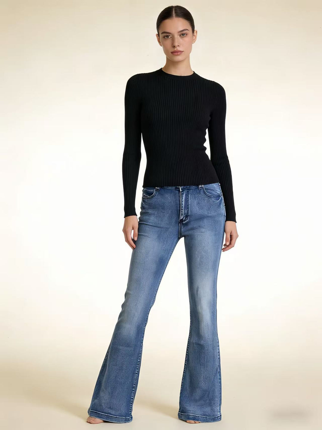 Damen elegantes cropped Oberteil mit Puffärmeln und Vintage-Stickerei Drune