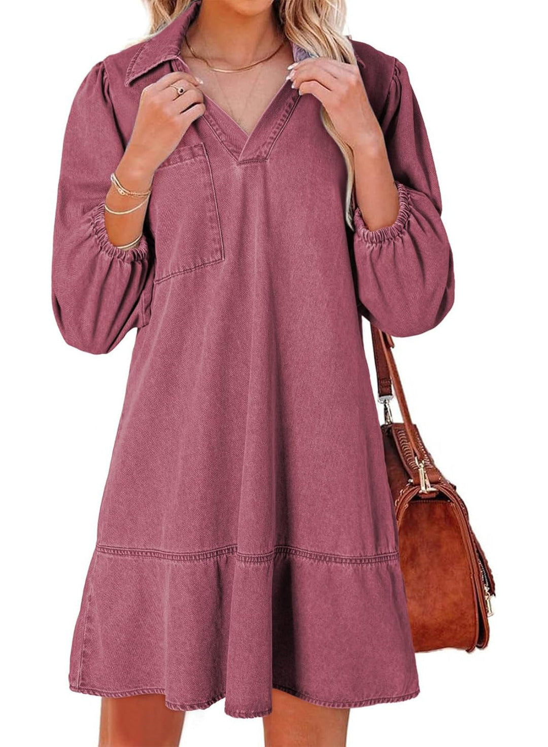 Damen Denim Kleid im lässigen Schnitt Drune