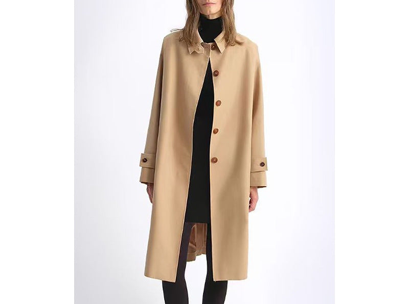 Damen Elegante lange Trenchcoat Drune