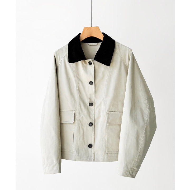 Damen Trendige Übergangsjacke mit hohem Kragen Drune