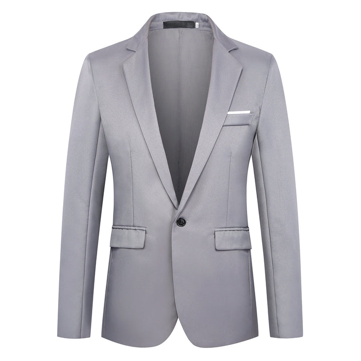 Herren nan tailliertes Satin-Sakko mit schmaler Silhouette, Notch-Revers und dekorativer Brustpaspel Drune