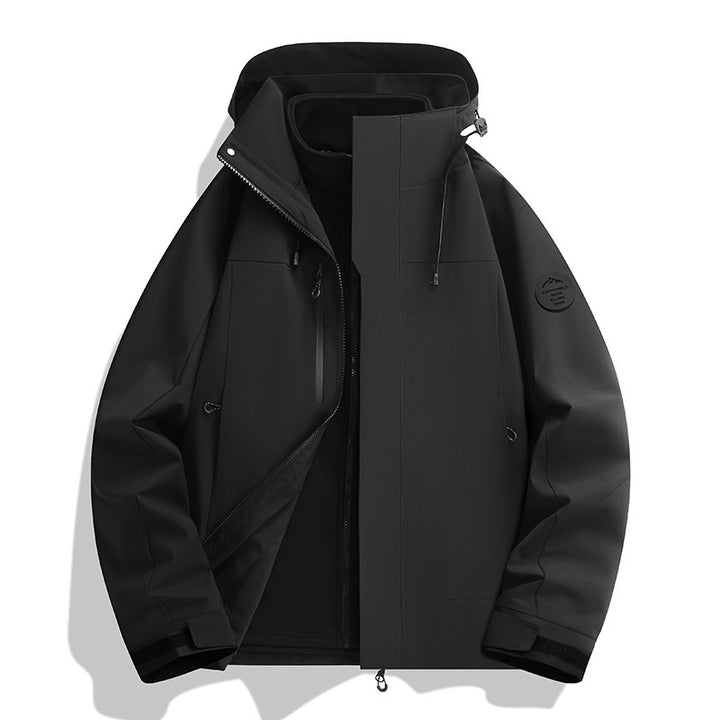 Unisex Wasserabweisende Softshelljacke mit Fleece-Innenfutter und Verstellbarer Kapuze Drune
