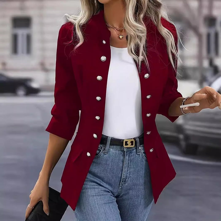 Damen Blazer mit stylishen Druckknöpfen und eleganter Passform Drune
