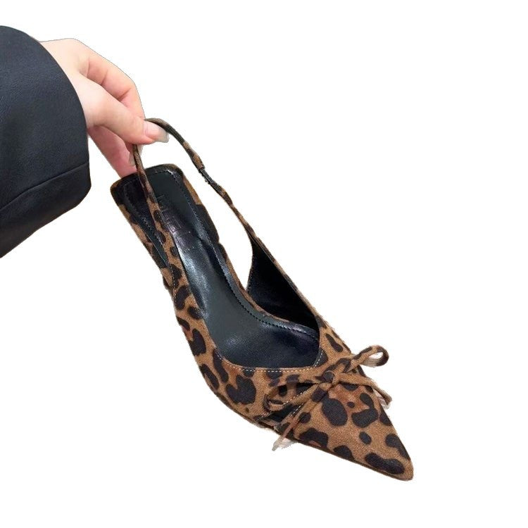 Damen Slingback Pumps mit verspielt-zartem Schleifendetail und spitz zulaufendem Design Drune