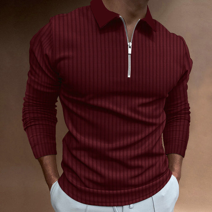 Herren Poloshirt mit elegantem Reißverschluss und strukturiertem Design Drune