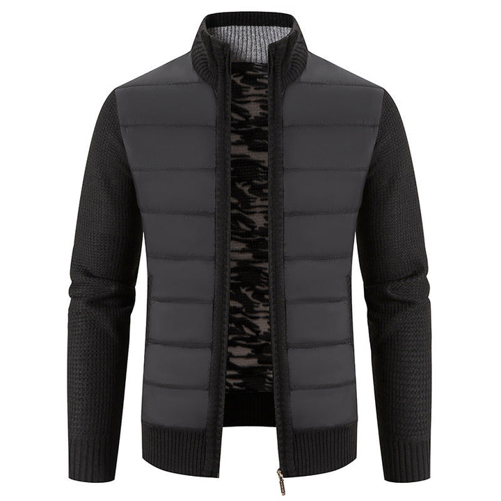 Drune | Herren Winter Steppjacke mit gestrickten Ärmeln und Reißverschlussverschluss