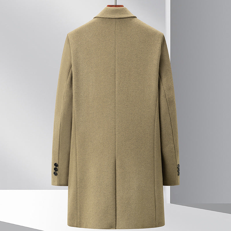 Herren eleganter Mantel aus hochwertiger Wolle mit modernem Schnitt Drune