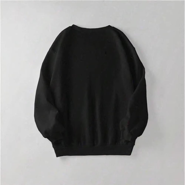 Damen nan lässiges Oversize-Sweatshirt mit Vintage-Schädel-Print und geripptem Saum Drune