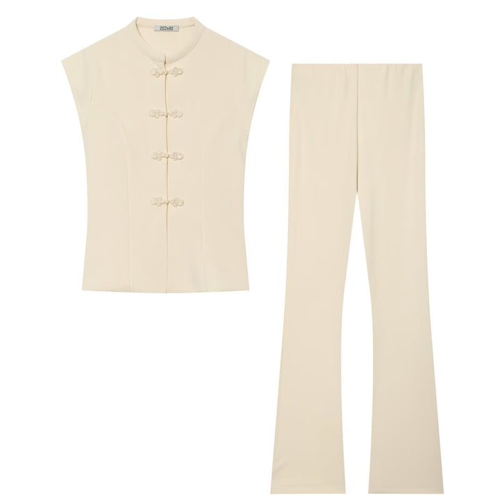 Damen Hochtaillierte Jersey‑Schlaghose mit elastischem Bund Drune