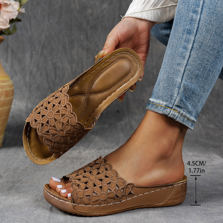 Damen Bequeme Pantoletten mit modischem Blumendesign Drune