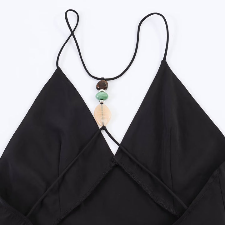 Damen Maxikleid mit verstellbaren Trägern und elegantem Rückenausschnitt Drune