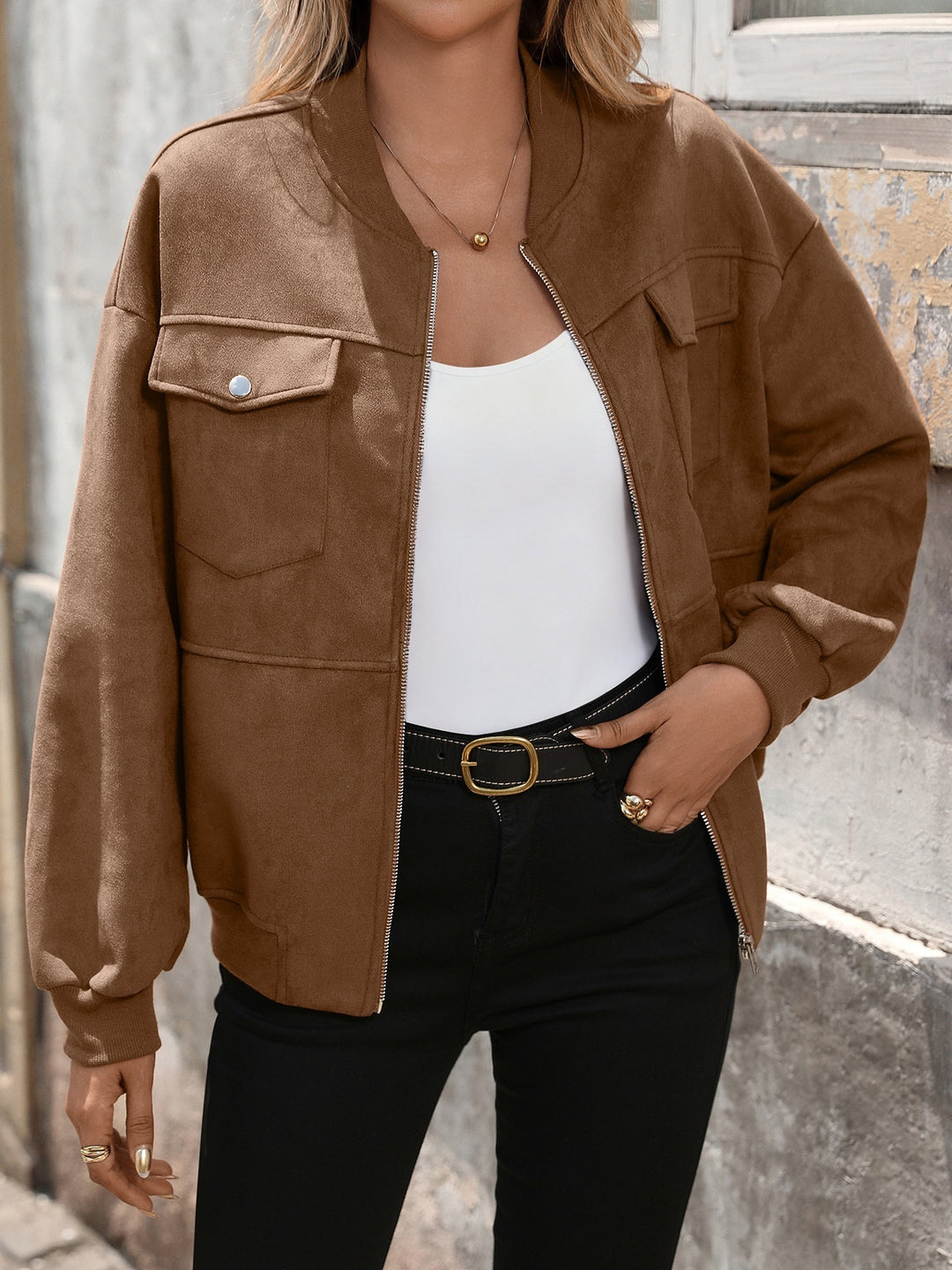 Damen Oversized Bomberjacke Drune