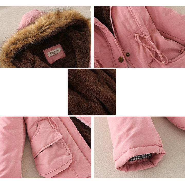 Damen nan gefütterter Parka mit Kunstfellkapuze und Teddyfutter Drune