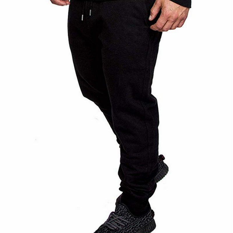 Herren Tapered Sweatpants aus Baumwollmix mit elastischem Bund, Tunnelzug und gerippten Bündchen Drune