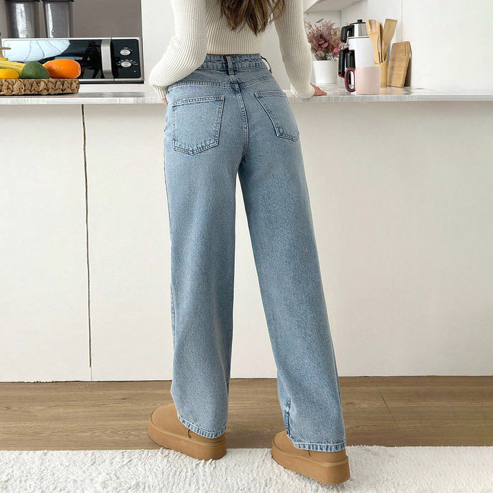 Damen Relaxed-Fit High‑Waist Jogger-Jeans mit elastischem Knöchelabschluss Drune