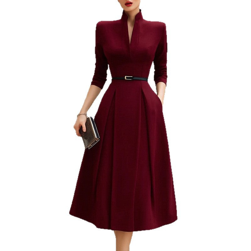 Damen Stilvolles Maxikleid mit tailliertem Schnitt Drune