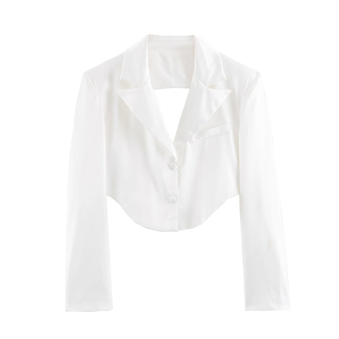 Damen Kurzblazer-Bolero mit Reverskragen und taillierter Silhouette Drune